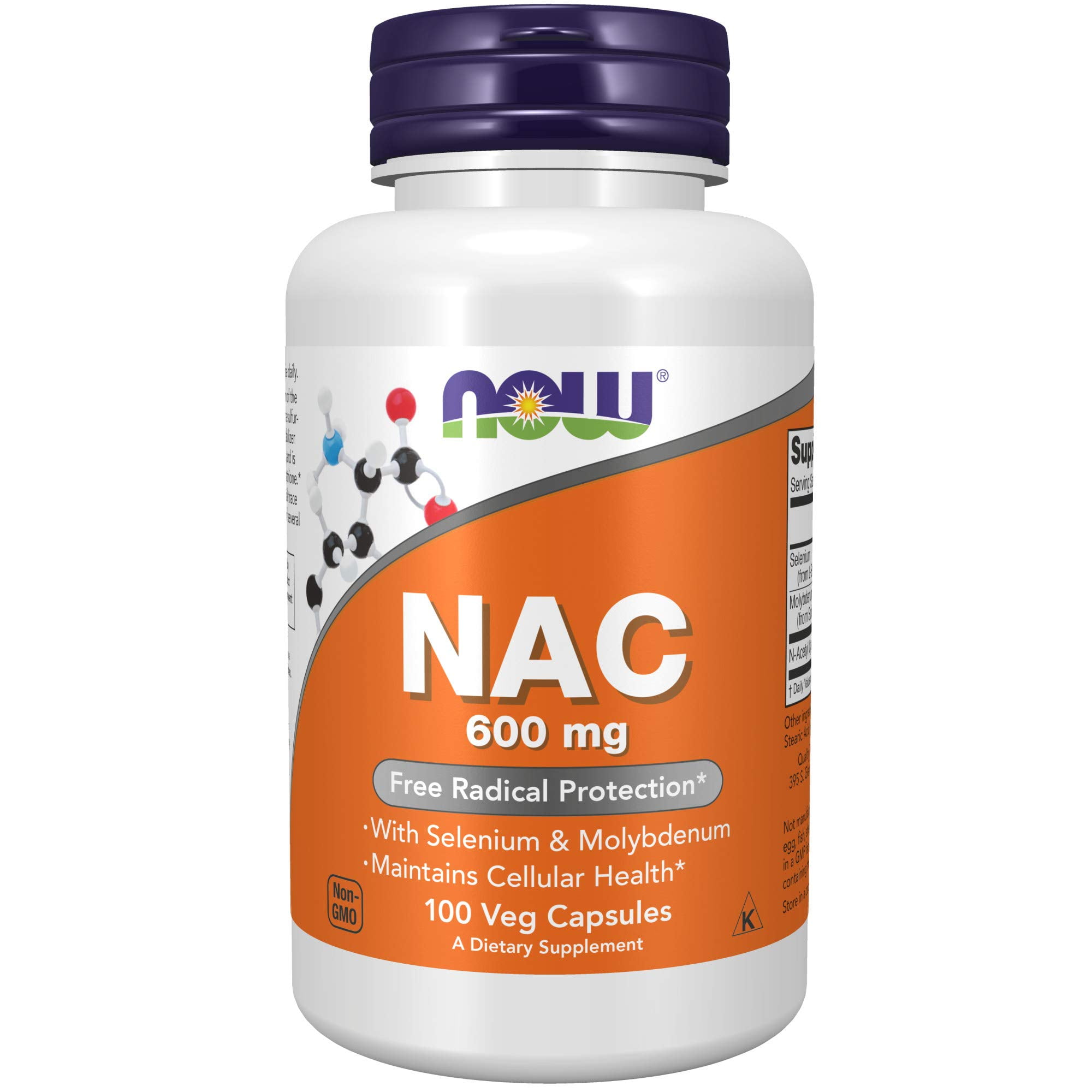 NOW Supplements, NAC (N-Acetyl Cysteine) 600 mg with Selenium & Molybdenum, 100 Veg Capsules Sale