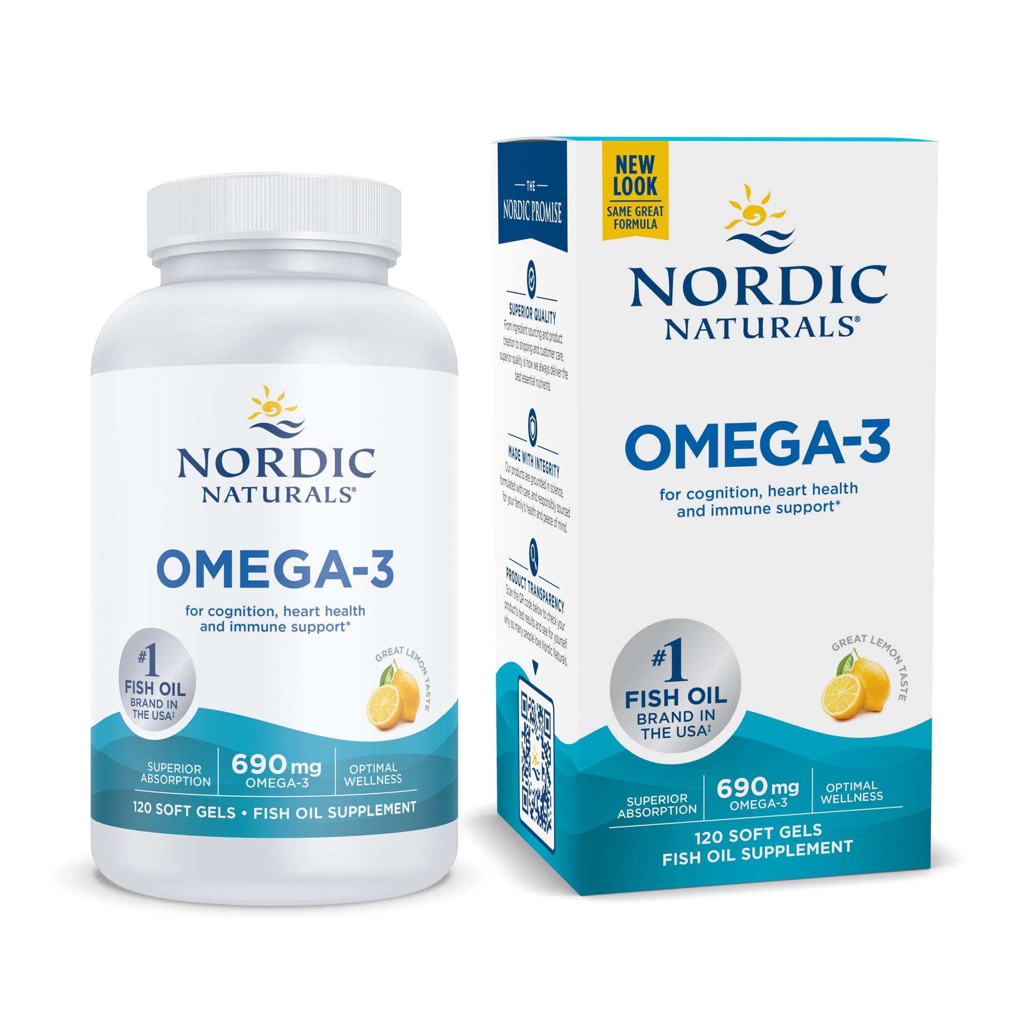 Nordic Naturals Omega-3 Softgels, Lemon, 690 mg, Fish Oil, 120 Ct Sale